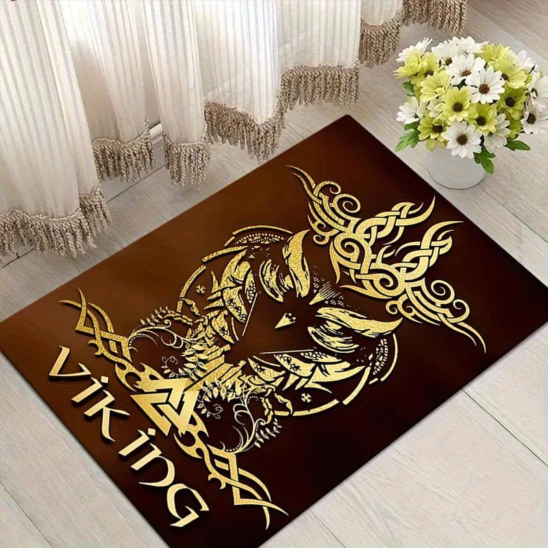 

1pc Viking Owl Print, Design Indoor Area Rug - Soft, Anti-Slip, and Durable Gaming Room Decor for Bedroom, Living Room 60cm by 90cm