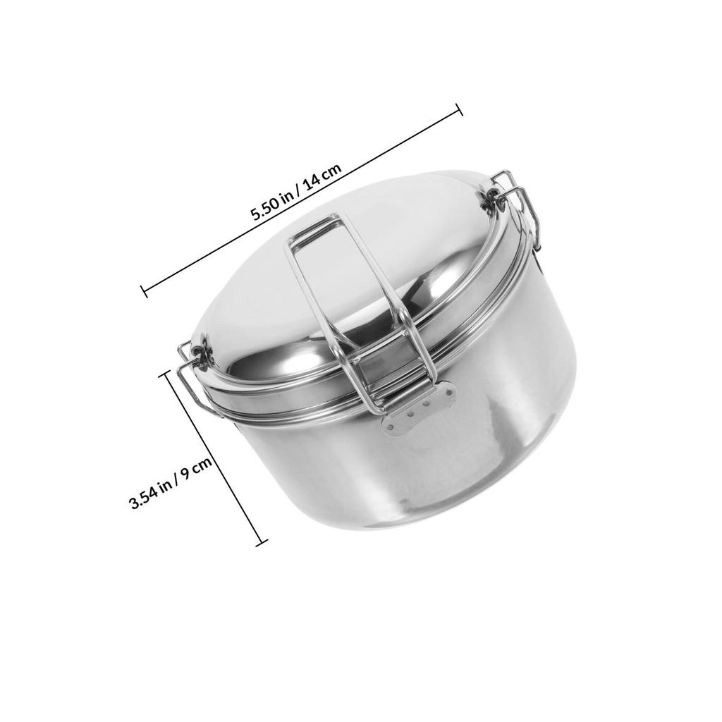 1 Set Stainless Steel Bento Box Double Layer Leak Proof Food Container Portable Lunch Case For Office Large Capacity Microwave