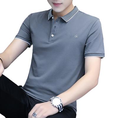 Men's Lapel Embroidery Men's Short Sleeve T-shirt Cotton Polo Shirt