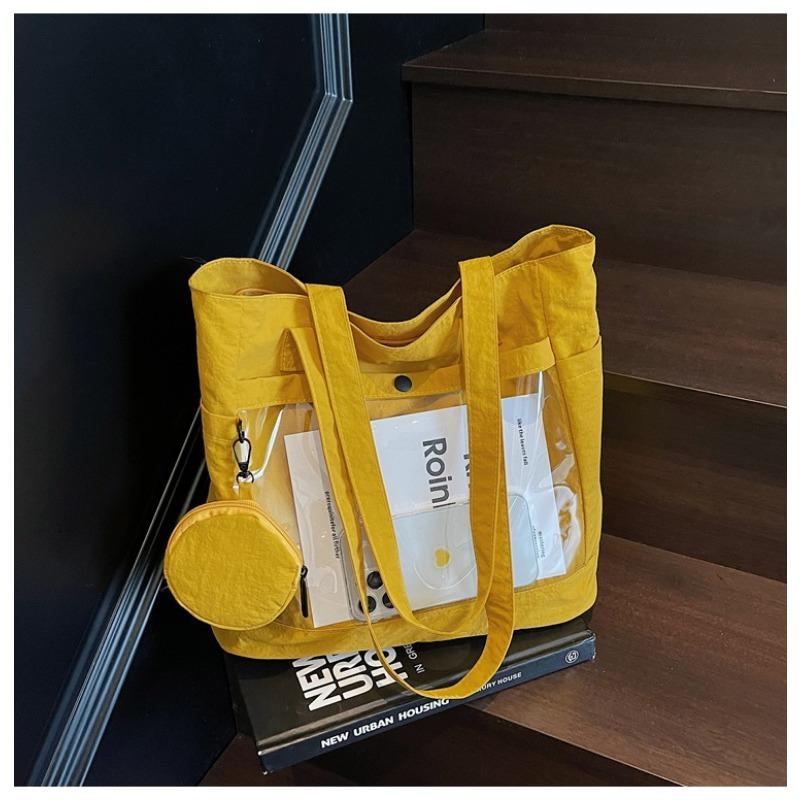 

Холщовая сумка женская большой вместимости новая летняя универсальная простая на плечо для отдыха студенческая сумка-тоут жёлтый