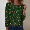 Women's Christmas Printed Round-neck Loose Long-sleeved Top