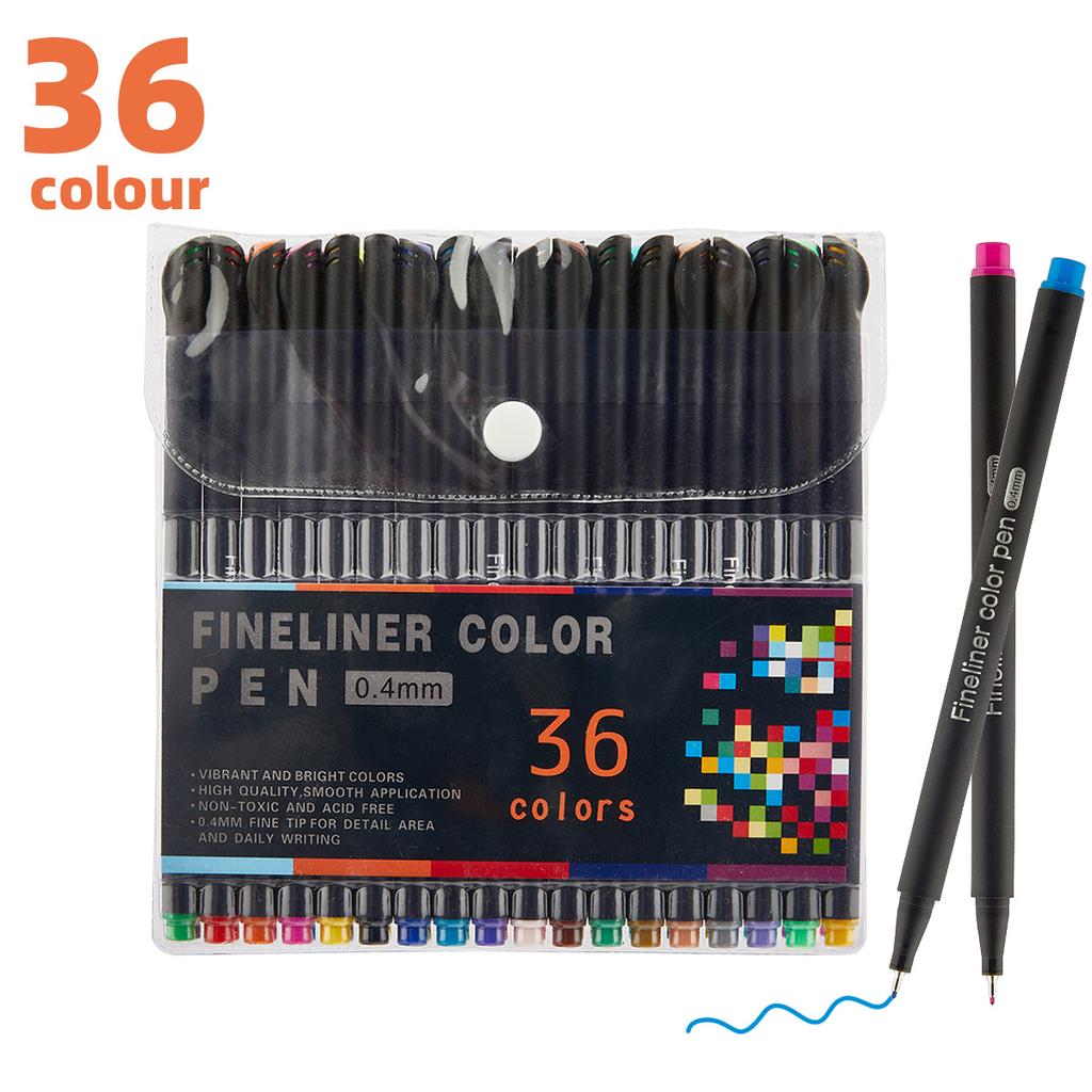 12/36/48/60/100 Colors Fineliner Color Pen Set 0.38mm Colored Sketch Drawing Pen Fine Point Marker Perfect for Journal Note Taking