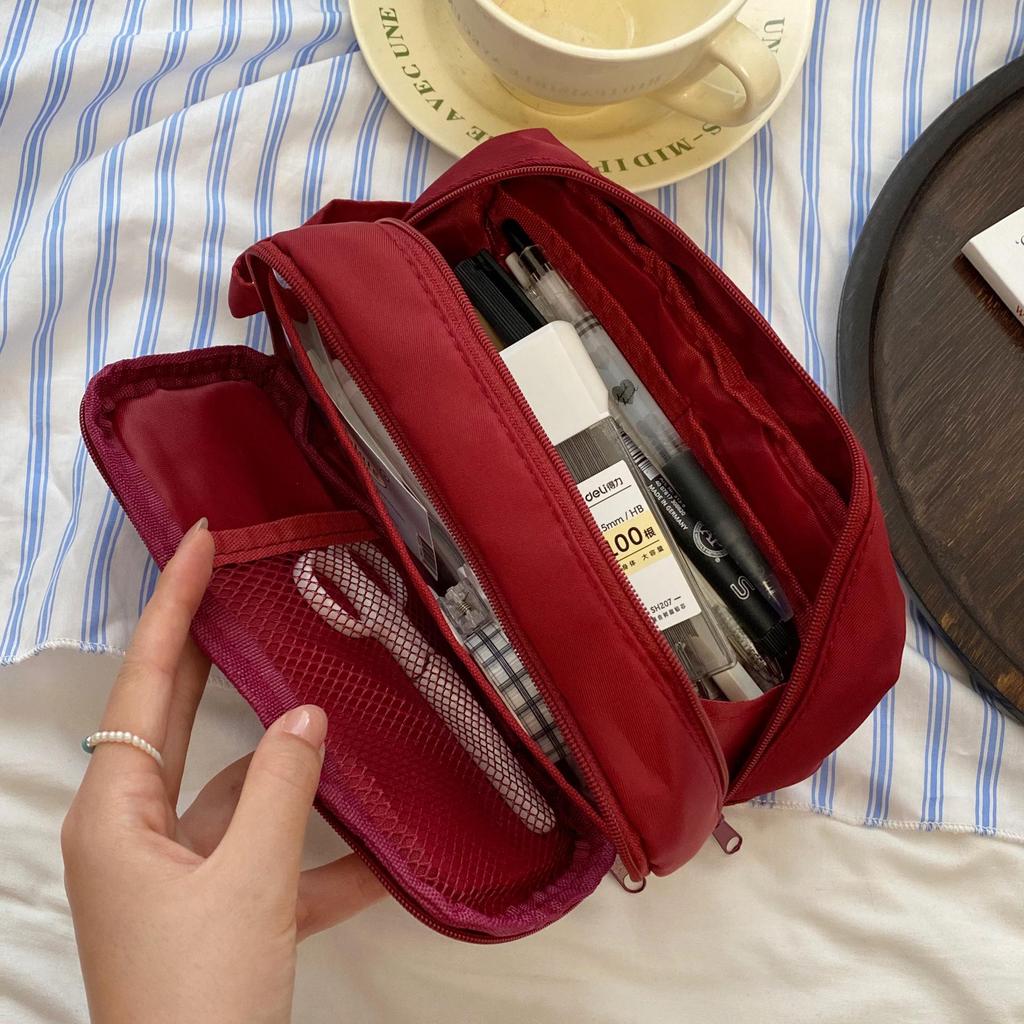 Japanese 3D Large Capacity Nylon Multi-functional Pencil Case