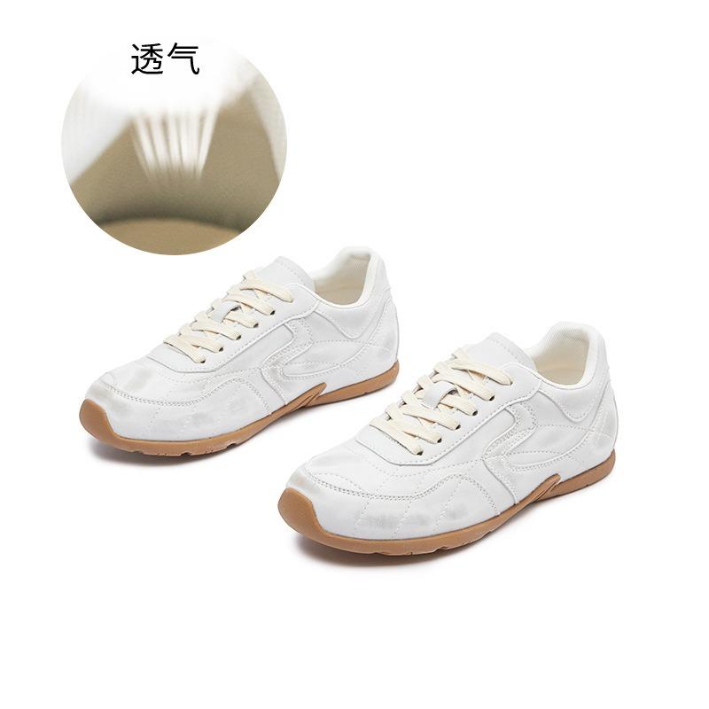 New leather autumn flat sneakers women's casual versatile shoes children's retro