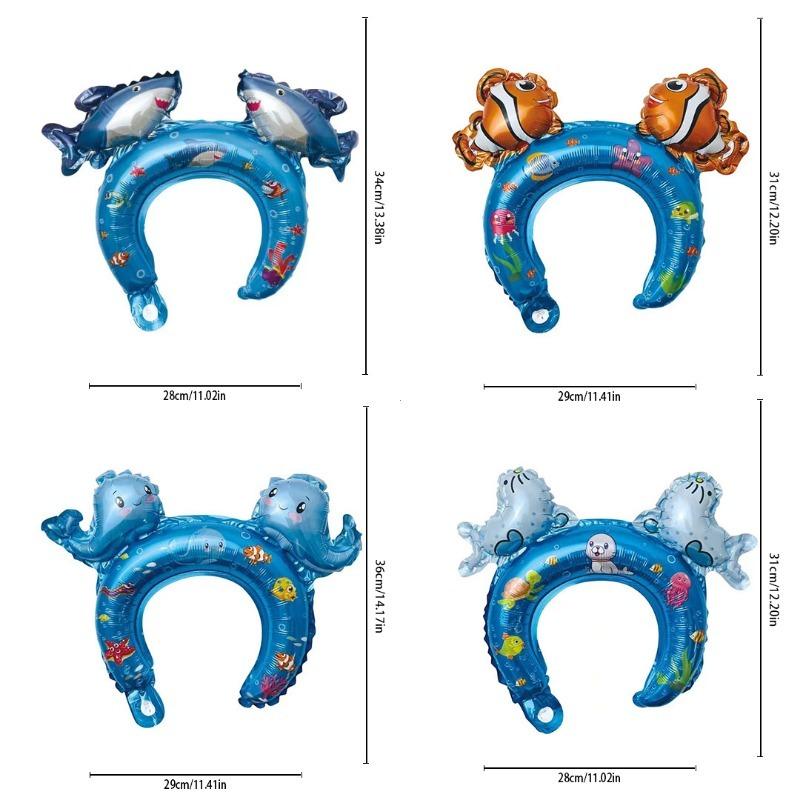 4/16 Marine animal hair band aluminum film balloon, suitable for marine-themed decorative balloons