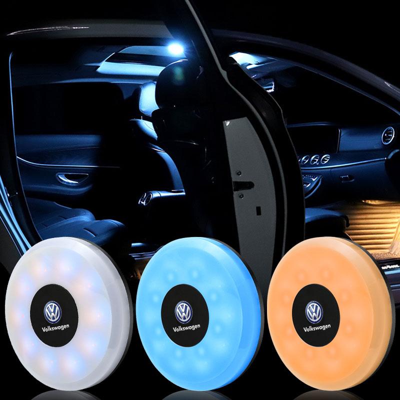 LED Touch Light Car Interior Lighting Ceiling Reading Trunk Emblem For VW B7 B6 B5 Golf 4 5 6 Polo Passat CC Jetta Mk6 Tiguan