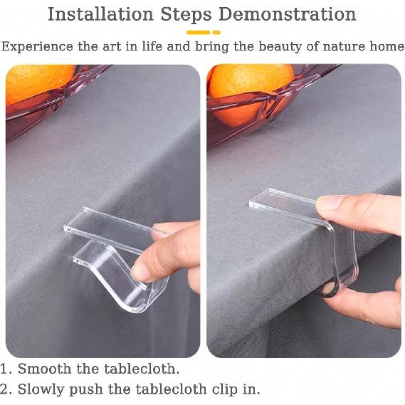 24-Pack Clear ABS Plastic Tablecloth Clips | Fits 1.3"-2.1" Table Edges | Windproof & Secure for Picnic, Camping, Party, Wedding & Restaurant