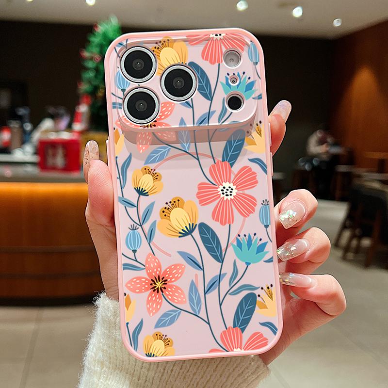 Cartoon Colorful Flowers Magnetic Phone Case For iPhone 17 16 15 14 13 Pro Max For Magsafe Wireless Charge Lens Protect Cover