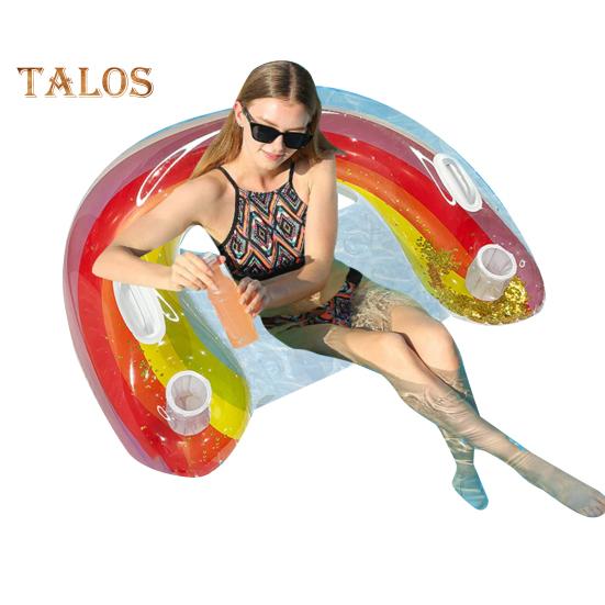 

Надувной бассейн для взрослых, плавающий шезлонг из ПВХ для бассейна с подстаканником, летний пляжный шезлонг для вечеринок и водных развлечений G