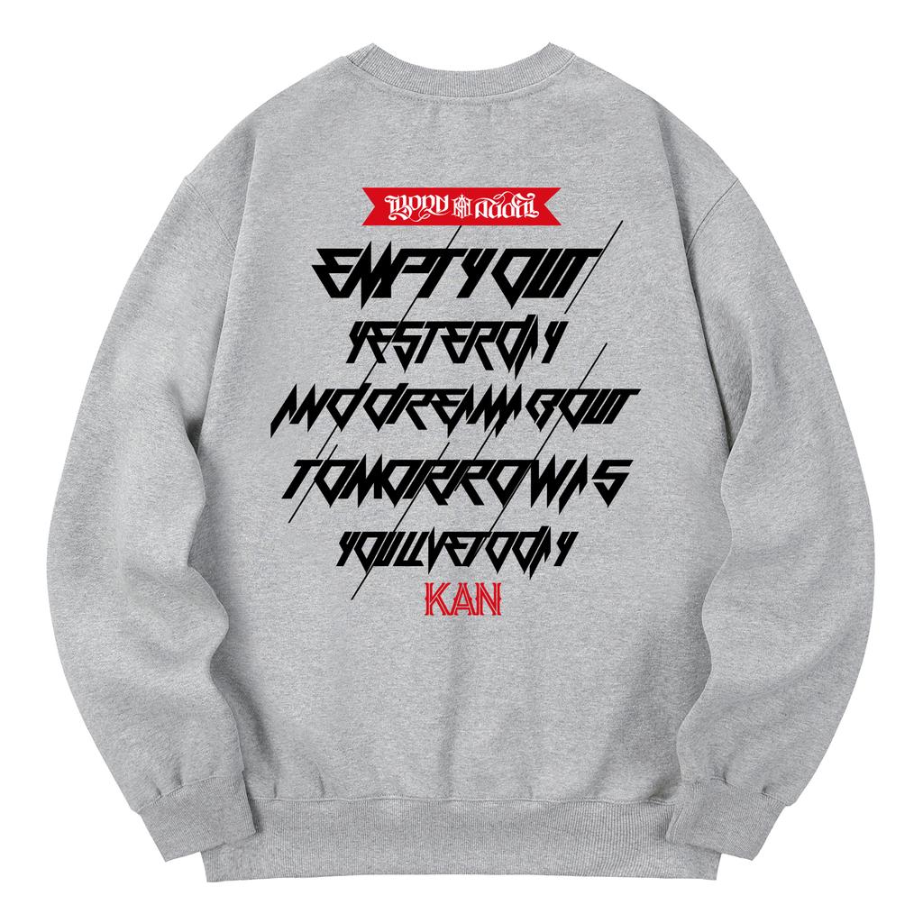 KAN6312 Kmg0074 Khan Symbol Fleece-Lined Sweatshirt - Gray