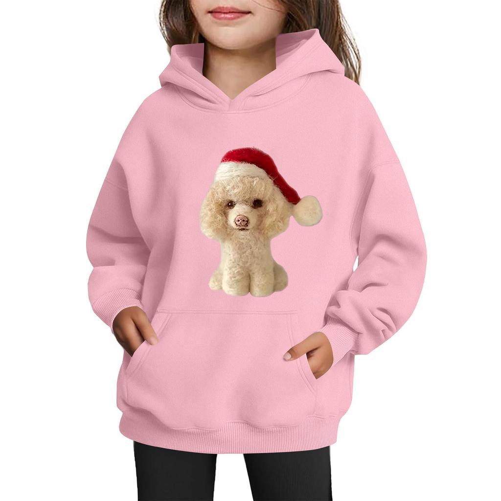 Sweatshirts For Teen Girls Hoodies Long Sleeve Drawstring Pullover Cute Printed Oversized Hoodie Christmas