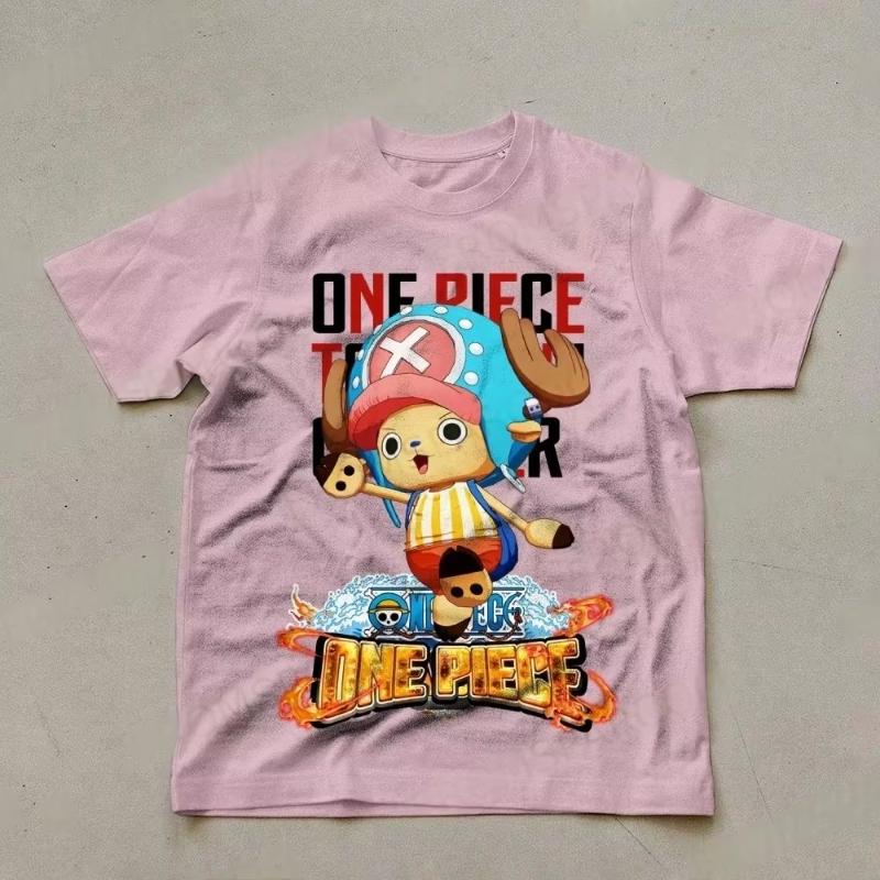 

One Piece Mens Tshirt Tony Tony Chopper Summer Japan Anime Autumn Boys Children Shortsleeved Basic Punk ParentChild Outfit S