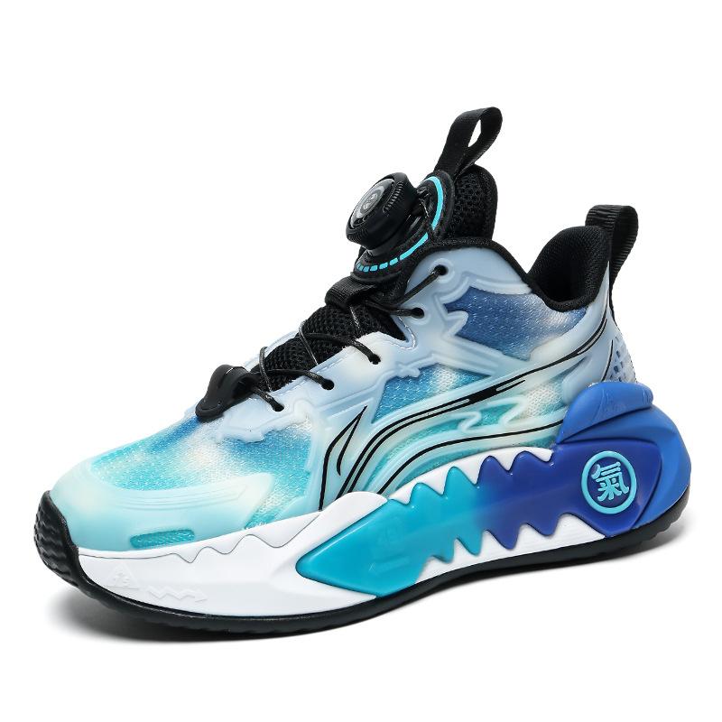 Boys shoes 2025 spring and autumn mesh breathable children's rotating buckle boys sports shoes basketball shoes boys school running shoes