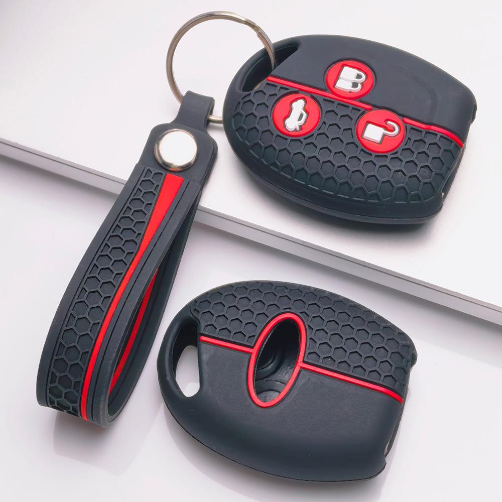 Key Fob Cover for Ford Focus C-Max Mondeo Fiesta MK3 MK4 MK5 MK7 with Keychain Anti-Scratch Surface Shockproof Structure Soft Grip Texture