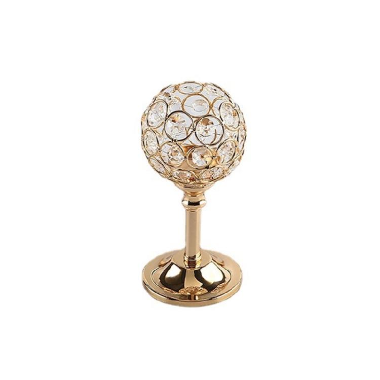 

Gold Crystal Candle Holders, Small Vintage Candlestick Holders for Table Center