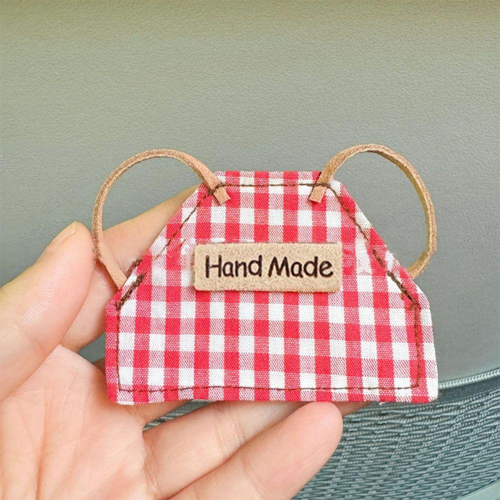 Dress Up Doll Clothes Plaid Striped Plush Dolls Outfit Doll Denim Apron  Doll Accessories