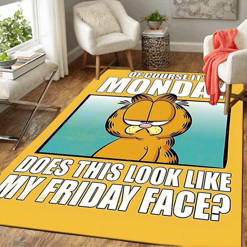 1Pc Not Friday Face Printed Flannel Rug Soft Non Slip Carpet for Bedroom Living Room Office Floor Outdoor Home Decor Xmas Gift Q180
