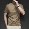 Cross-border Summer Solid Color Short-sleeved Fashion Bottoming Shirt Men's Tight Turtleneck T-shirt
