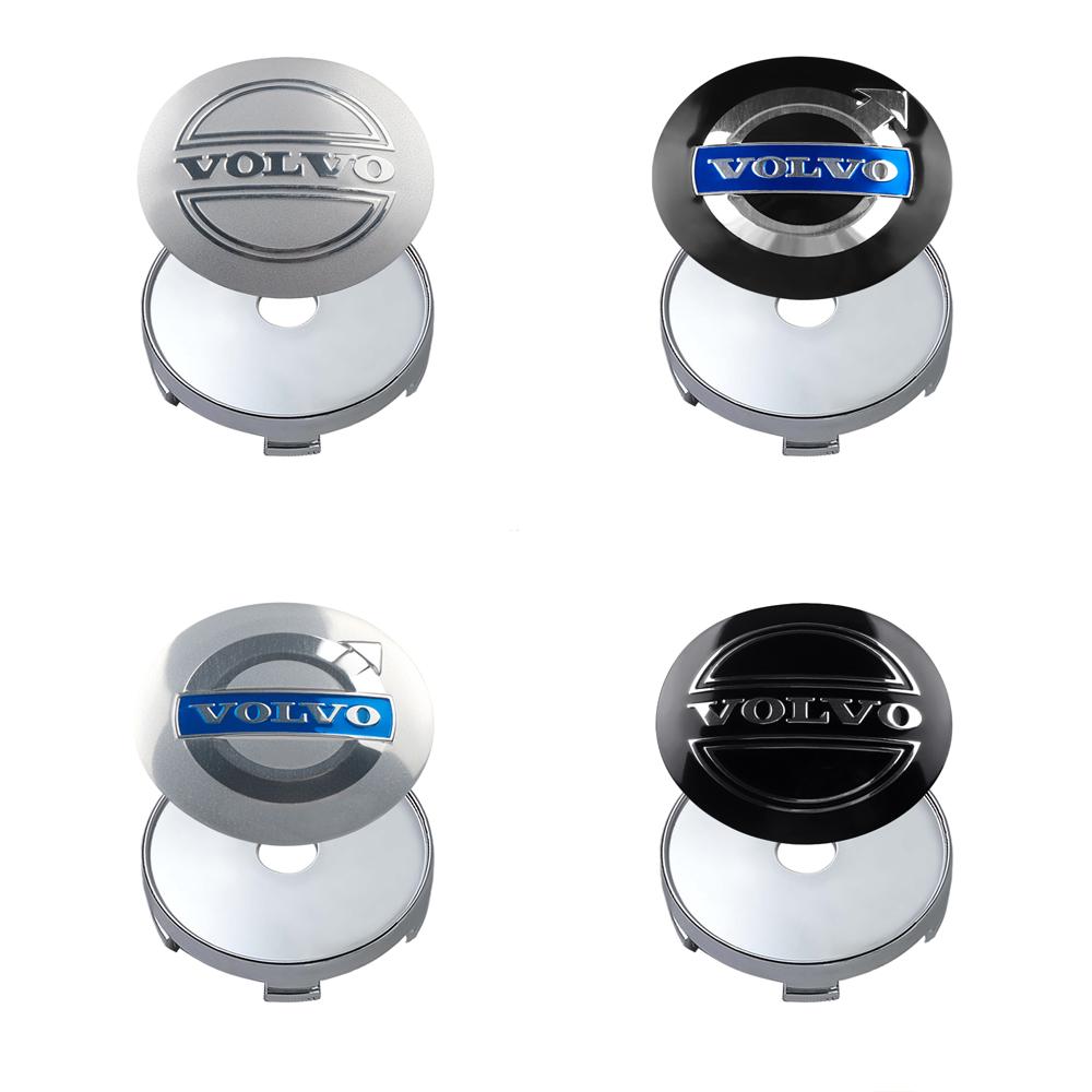 56/60/64MM Araba Jant Göbek Kapakları Rozet Kapakları Volvo V40 V50 V60 V70 V90 XC40 XC60 Rdesign AWD C30 C70 S40 S60 S70 S80 İçin
