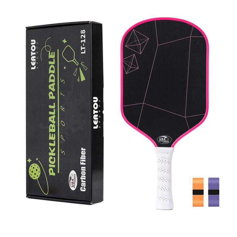 Carbon Fiber Pickleball Paddle T700 With Matte Grip Quiet Absorption Tournament Ready Set