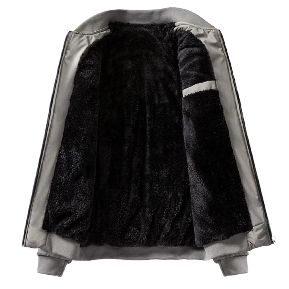 ZHENGTU Men's Quilted Down Jacket with Fleece Lining, Warm Outerwear, Solid Color, Warm Jacket, Plus Sizes Available, Fall/Winter (Black, 3XL)