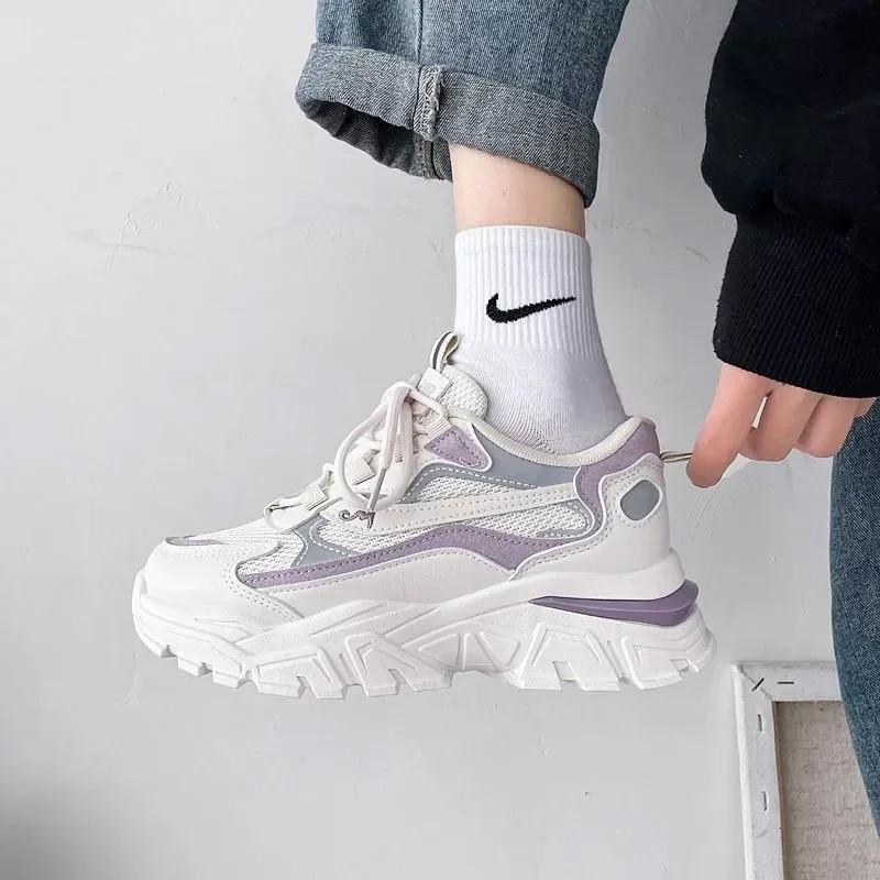 Ladies Lace Up Casual Sneakers Running Shoes for Woman Warm Snow Boots Thick Bottom Winter Women Platform Cotton Shoe