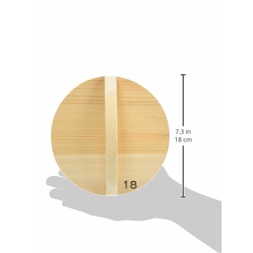 Miyabi Urushi Kogei Thick Sawara Wood Lid for 18cm Containers, Made in Japan, Sawara Wood, AKB02018