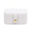 Simple PU Leather Jewelry Storage Box Mini Solid Color Jewelry Display Case Packing Portable Ring Necklace Case Girls