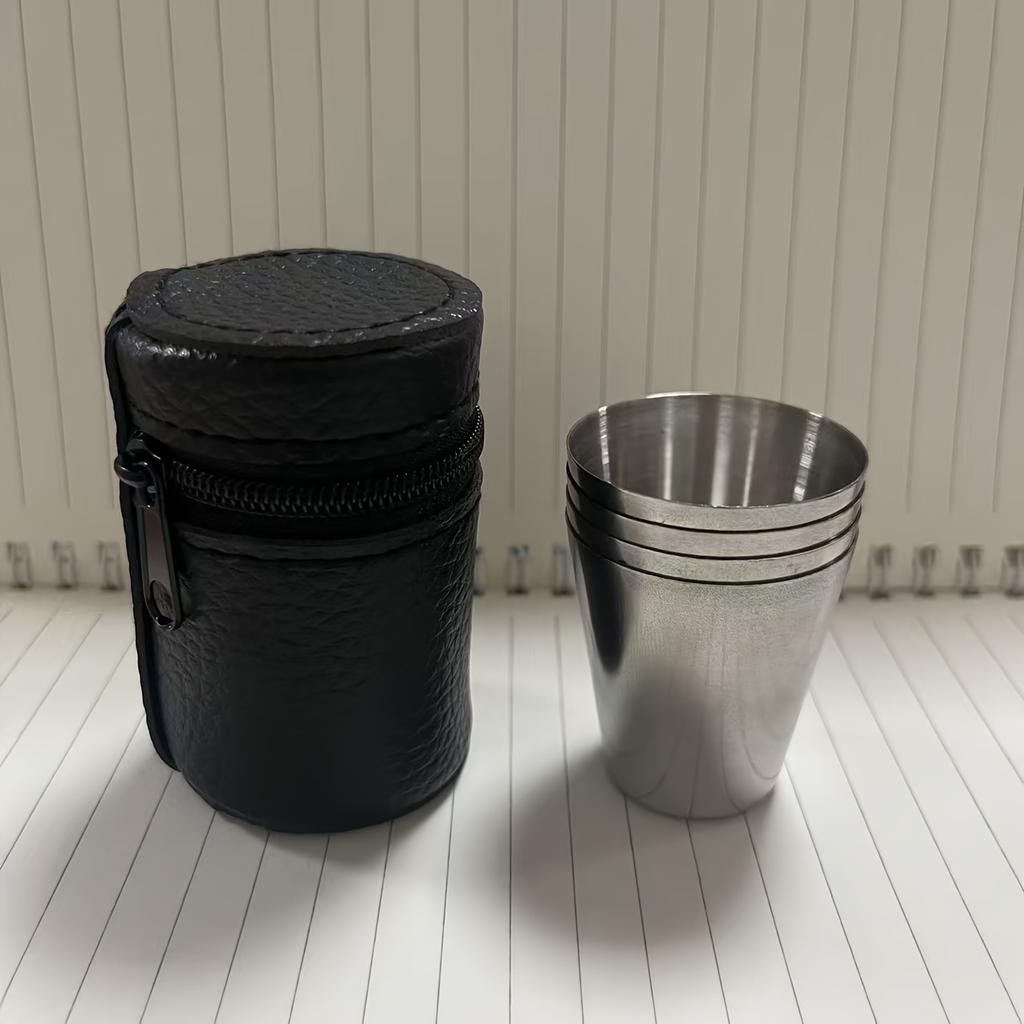 4/6pcs Stainless Steel Mini Cups Set Portable Whiskey Glasses with Case for Outdoor Picnics and Party Drinkware Multipurpose Use