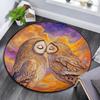 Owl Kisses Round Area Rug,Carpet Rug for Living Room Bedroom Sofa Playroom Decor,Non-slip Floor Mat