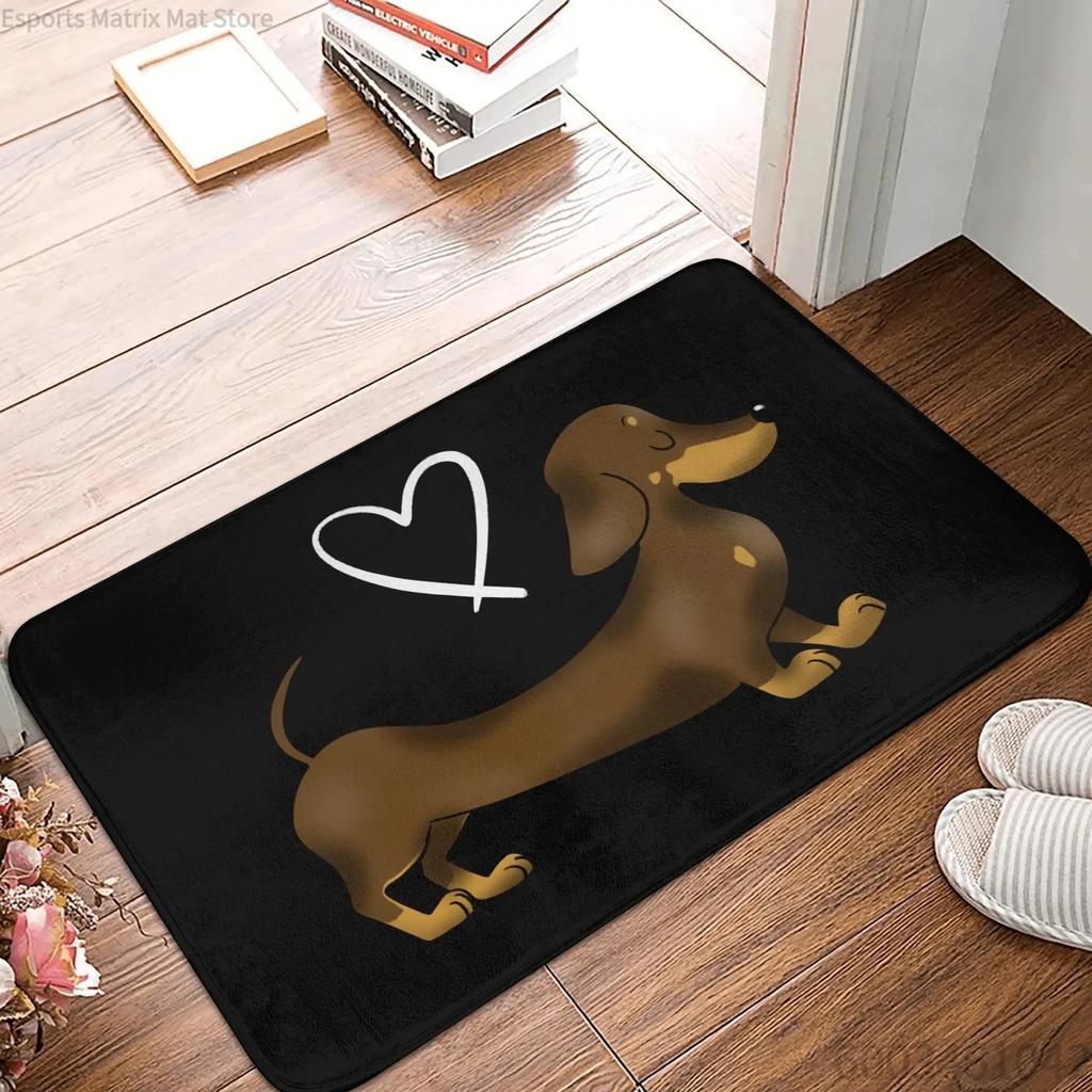 Modern and Fun Dachshund Patterns DoorMat, Non-slip Carpet, Suitable for Living Room, Bedroom, Bathroom, Holiday Home Decorati
