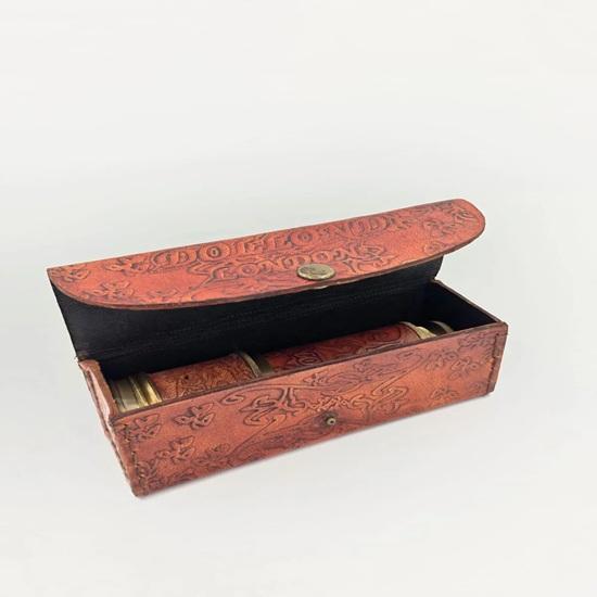 Brass Dollond London Telescope 1920 Spyglass with Leather Case, Nautical Decor Collectible Gift 40.64 cm