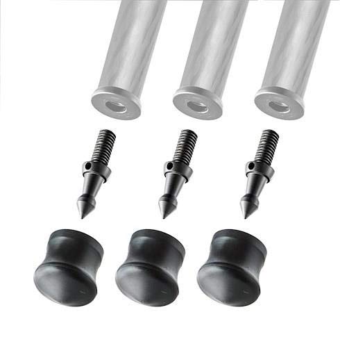 Gitzo Tripod Accessory Spikes + Rubber Feet, 38mm, 3-Pack, GSF38S