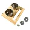 Hanging Bird Perch Feeding Cup Wooden Stand Bird Feeder Bowl for Parrot Cage Accessories and Outdoor Use
