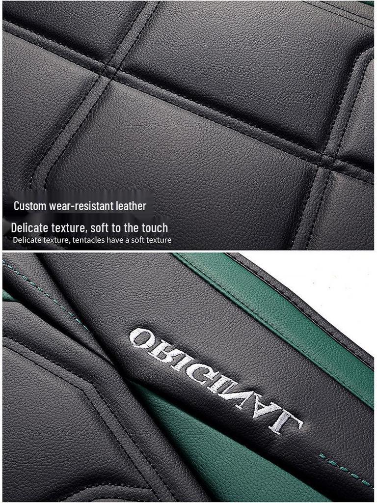 All-Season Nappa Leather Car Seat Cover with Full Coverage and Backrest Pad