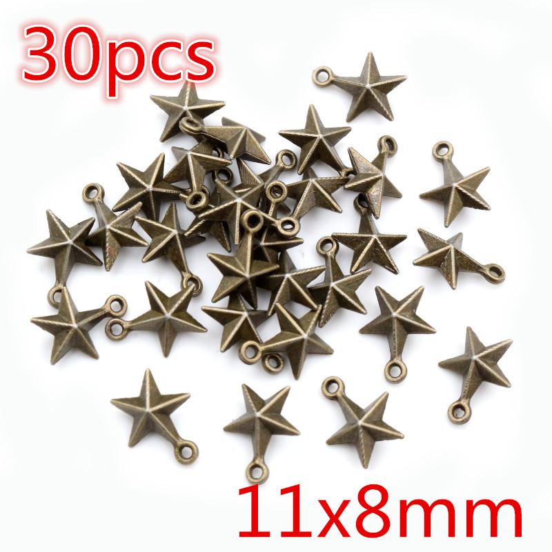 

New Fashion Antique Silver Plated Bronze Stars Chrams Metal Alloy Pendant Charms for DIY Neckalce Jewelry Making Findings