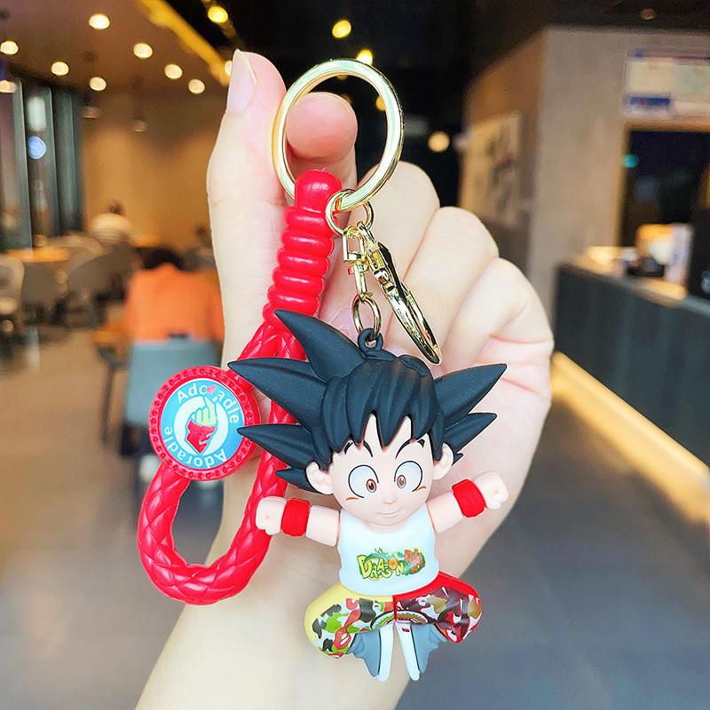 Cute Dragon Ball Anime Keychain Soft Rubber Creative Car Key Chain For Couples