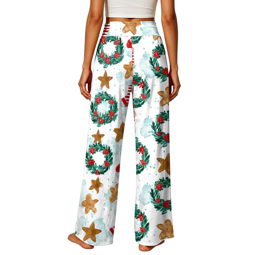 Women's Casual Straight Leg Pants with Elastic Waistband and Pockets for Everyday Wear