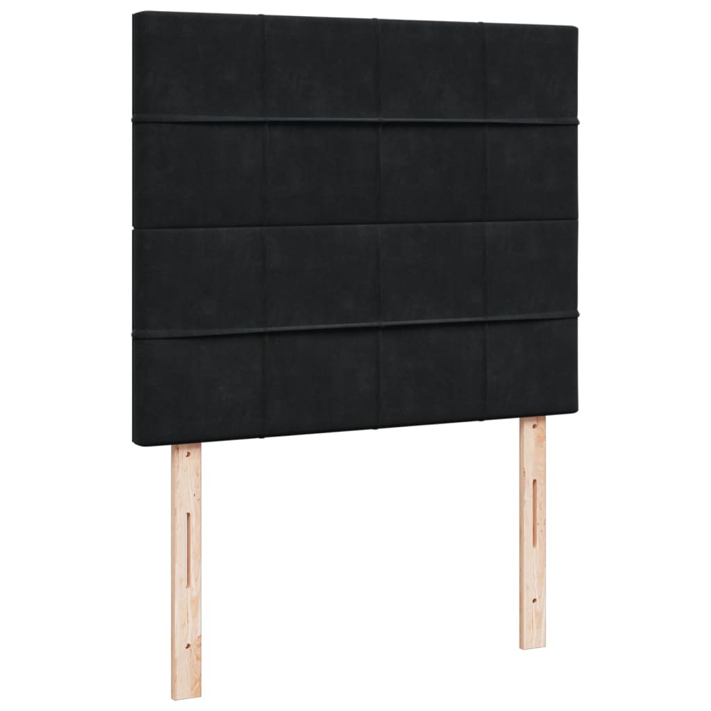 Box Spring Bed with Mattress Black 120 x 190 cm Velvet