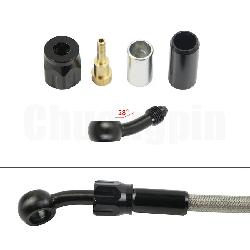 Montare banjo de frână Scoateți din aluminiu Moto întărită hidraulică Ambreiaj de frână Linie de furtun de ulei AN3 pentru motocicletă ATV Dirt Bike Buggy