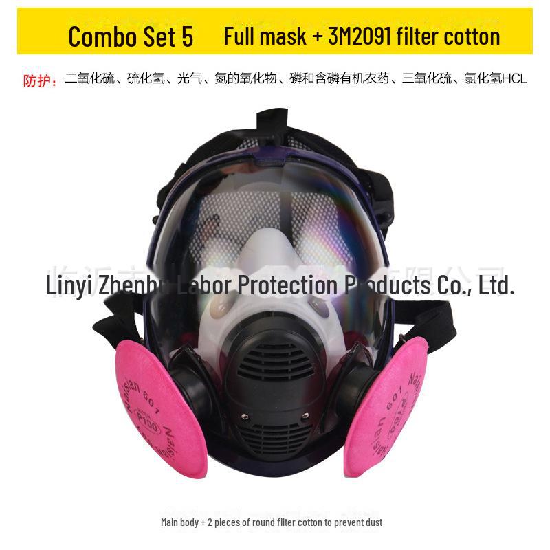 Multifunctional Gas Mask for Spray Painting, Pesticides, Chemical Protection & Grinding Dust with Spherical Design