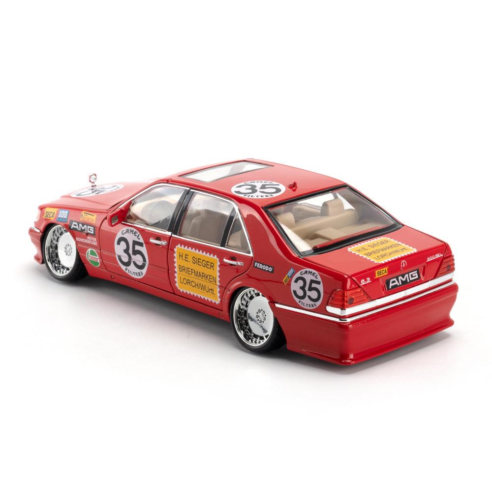 Simülasyon 1:24 Mercedes Benz S W140 320SEL Modifiye Versiyon Alaşım Yarış Arabası Diecast Model Koleksiyon Dekoratif Hediye Erkek Çocuklar