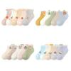 5 Paires de Chaussettes en Maille pour Bébé Été Fines Respirantes en Coton Chaussettes Cheville Mignonnes Dessin Animé pour Tout-Petits Chaussettes Douces Élastiques pour Enfants de 0 à 8 Ans