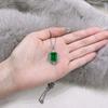Tancise Jewelry Sterling Silver Luxury Emerald Pendant Foreign Trade Hot Selling Necklace 40 + 5