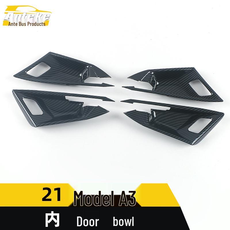 A3 Interior Door Bowl Protective Stickers: Anti-Scratch, Electroplated Decorative Film for Cars