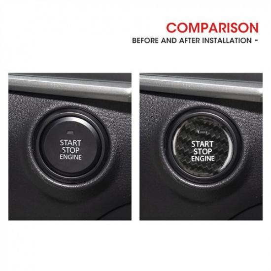 Luxury Carbon Fiber Car Start Button Sticker Decoration For Mazda 3  21 22