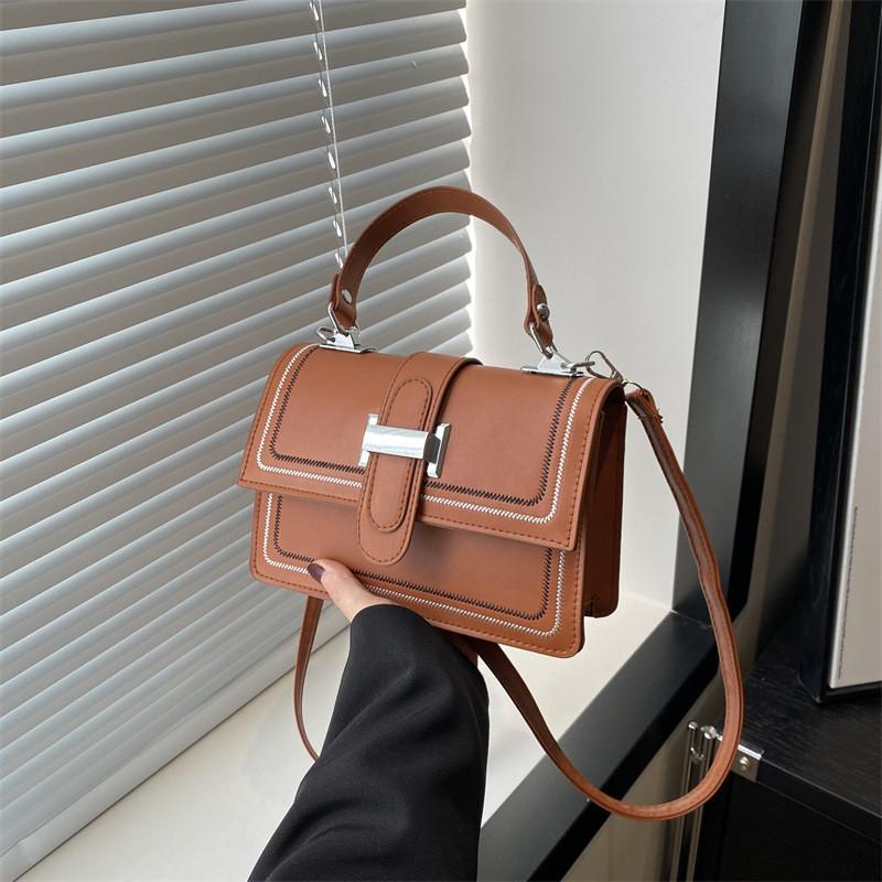 Black White Khaki Blue Brown Korean Style Fashion Handbag 2024 Spring Small Square Bag