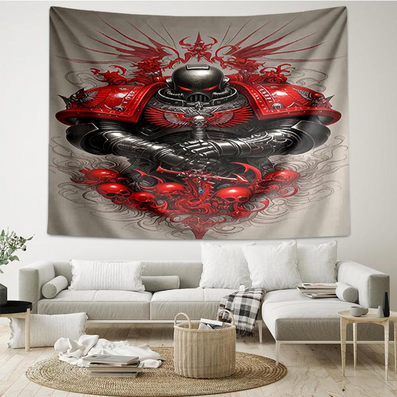 Warhammer 40k Print Tapestry, Backdrop, Easy Setup, Ideal for Bedroom, Office & Living Room, with Aesthetic Wall Hanging Decor.