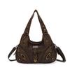Borsa a Spalla da Donna Grande Capacità con Tasche Multiple e Manico Superiore a Forma di Raviolo di Caffè Tote Satchel