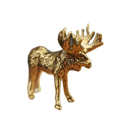 Brass Elk Ornaments Creative Copper Deer Desk Tea Pet Decoration Antique